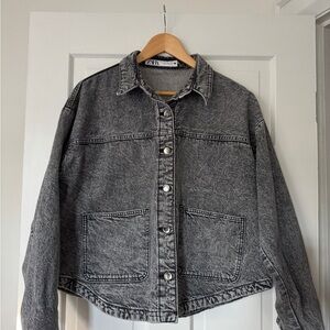 Zara Women's Charcoal Jean Jacket